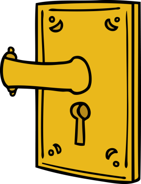 Bir insan tarafından çizilmiş bir kapı kolu karalaması.