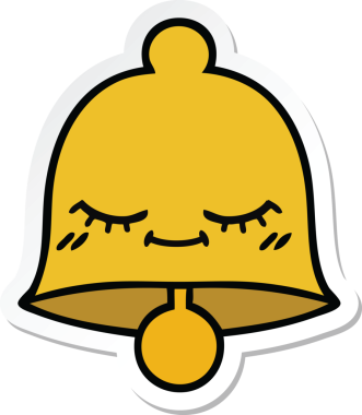 Bir insan tarafından çizilmiş sevimli bir çanın çıkartması.