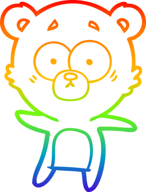 gökkuşağı gradyan çizgisi bir insan tarafından çizilmiş endişeli ayı karikatürü