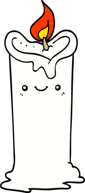 bir insan tarafından çizilmiş çizgi film mumu