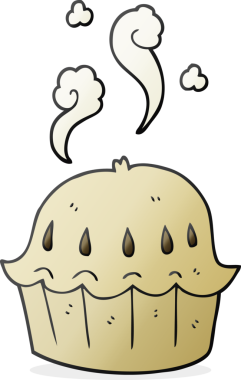 Bir insan tarafından çizilmiş serbest çizim sıcak turta.