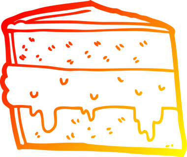 Bir insanın çizdiği çizgi film pastasının sıcak gradyan çizgisi.