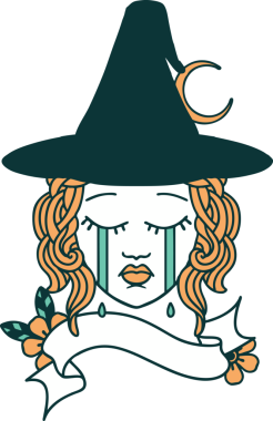 Retro Dövme Tarzı İnsan Cadı Yüzü Bir İnsan Tarzı Çizmiş