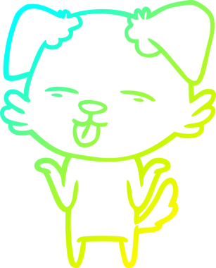 Bir insan tarafından çizilmiş bir çizgi film köpeğinin soğuk çizgi çizimi.