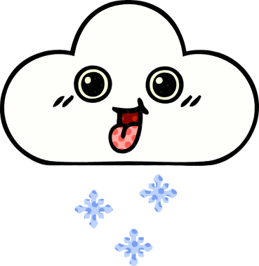 Bir insan tarafından çizilmiş bir kar bulutu çizgi filmi.