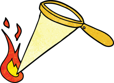 Bir insan tarafından çizilmiş karalama büyüteç.