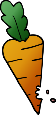 Bir insan tarafından çizilmiş ısırık izleri olan karalama havucu.