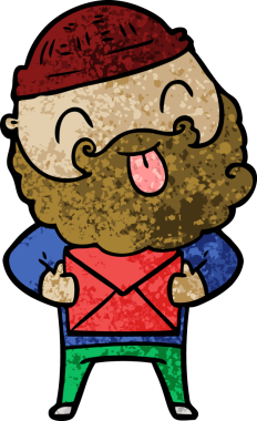 Bir insan tarafından çizilmiş sakallı bir adam.