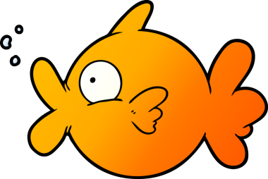 bir insan tarafından çizilmiş karikatür balığı