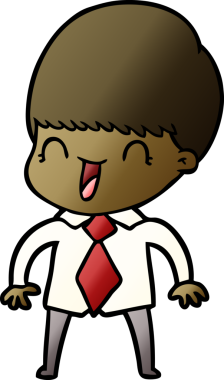 Bir insan tarafından çizilmiş mutlu çizgi film çocuğu.