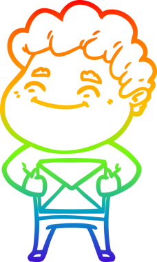 Bir insan tarafından çizilmiş gökkuşağı gradyan çizgi çizimi.