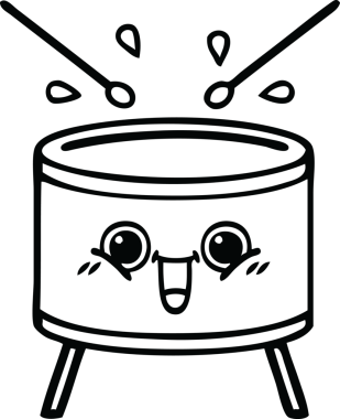 Bir insan tarafından çizilmiş davul çizimi