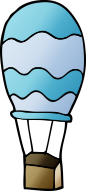 Bir insan tarafından çizilmiş sıcak hava balonu.