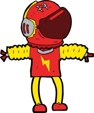 Bir insan tarafından çizilmiş bir astronot.