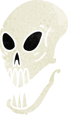 Bir insan tarafından çizilmiş kafatası karalaması.