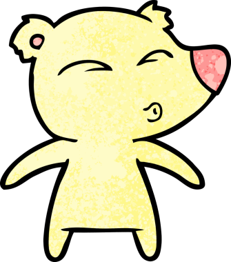 bir insan tarafından çizilmiş bir karikatür ıslık ayısı