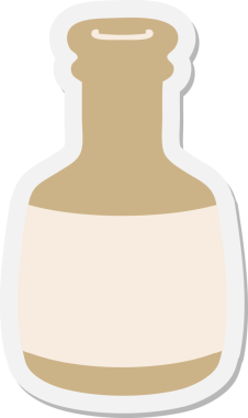 Bir insan tarafından çizilmiş eski bira şişesi etiketi.