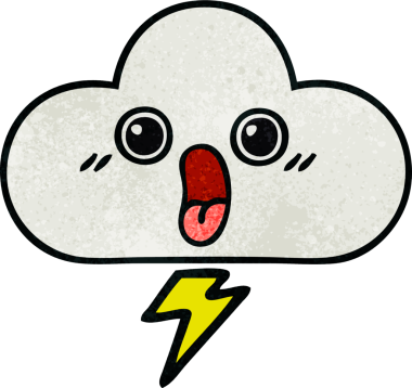 Bir insan tarafından çizilmiş fırtına bulutunun retro grunge deseni.