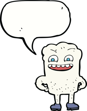 Bir insan tarafından çizilmiş, mutlu dişli çizgi film.