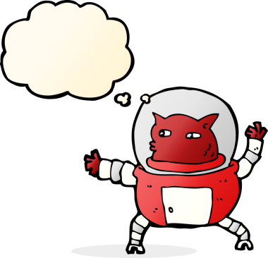 Bir insan tarafından çizilmiş düşünce kabarcığı olan bir uzaylı çizgi filmi.