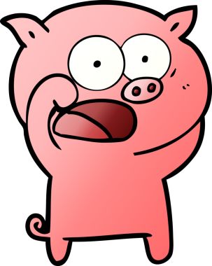 Bir insan tarafından çizilmiş domuz bağırması.