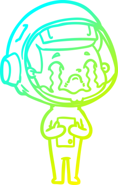 Bir insan tarafından çizilmiş ağlayan astronot çizgi filmi.