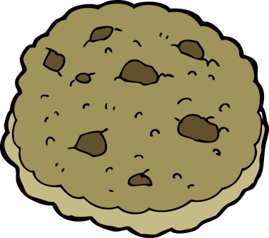 Bir insan tarafından çizilmiş çikolatalı kurabiye karikatürü.