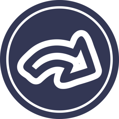 Bir insan tarafından çizilmiş ok dairesel simgesi yönü