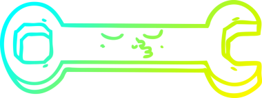 Bir insan tarafından çizilmiş çizgi film anahtarının soğuk gradyan çizimi