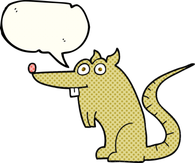 Bir insan tarafından çizilmiş serbest çizilmiş çizgi roman konuşma balonu fare.