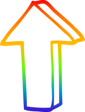 gökkuşağı gradyan çizgi çizimi bir insan tarafından çizilmiş bir çizgi film oku