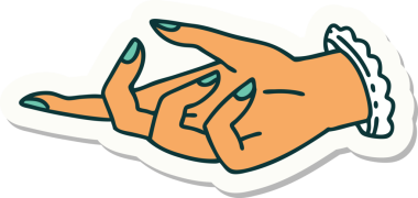 Bir insan tarafından çizilmiş geleneksel bir el dövmesi çıkartması.