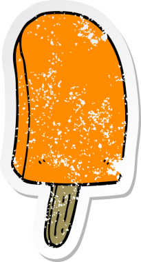 Bir insan tarafından çizilmiş karikatür buz çubuğunun sıkıntılı çıkartması.