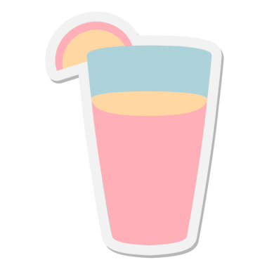 Bir insan tarafından çizilmiş tropik içecek etiketi.