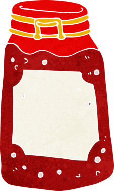 Bir insan tarafından çizilmiş reçel kavanozu.