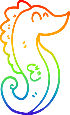 Bir insan tarafından çizilmiş karikatür deniz atı çizimi.