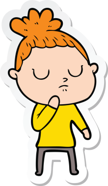 Bir insan tarafından çizilmiş bir karikatür çıkartması.