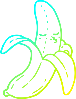 Bir insan tarafından çizilmiş bir muzun soğuk gradyan çizimi