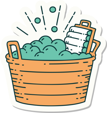 Dövme stili eski bir leğen ve bir insan tarafından çizilmiş bir kase.