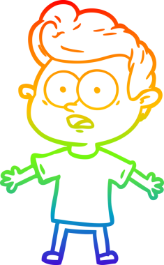 Bir insan tarafından çizilmiş gökkuşağı gradyan çizgi çizimi.