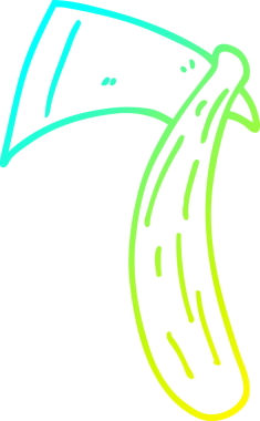 Bir insan tarafından çizilen viking baltasının soğuk gradyan çizgisi