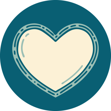 Bir insan tarafından çizilmiş bir kalbin ikonik dövme şekli