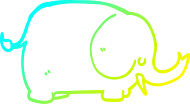 Bir insan tarafından çizilmiş bir karikatür fili çizimi