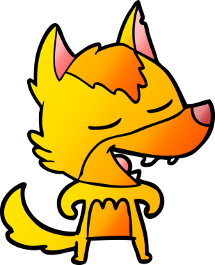 Bir insan tarafından çizilmiş tilki çizgi film karakteri