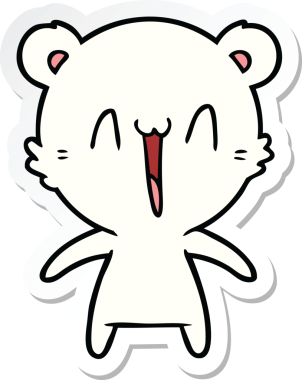 Bir insan tarafından çizilmiş mutlu bir kutup ayısının çıkartması.