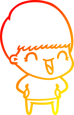 Bir insan tarafından çizilmiş mutlu çizgi film çocuğu çizimi.