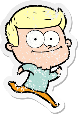 Bir insan tarafından çizilmiş mutlu bir adamın sıkıntılı çıkartması.