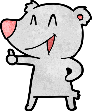 Bir insan tarafından çizilmiş gülen ayı çizgi filmi.