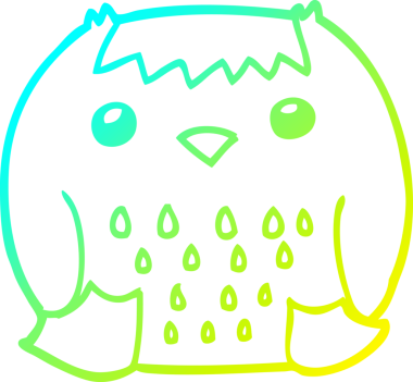 Bir insan tarafından çizilmiş bir baykuşun soğuk çizgi çizimi