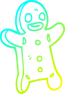 Bir insan tarafından çizilmiş bir zencefilli kurabiye çizimi.